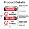 Signmission No Smoking Danger Sign, Vinyl Decal, 7in W x 10in L, 2PK OS-2PACK-DS-D-710-VS-1469 - alternate 3